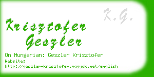 krisztofer geszler business card